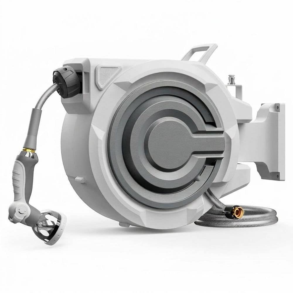 1/2 in. x 72 ft. Heavy-Duty Retractable Garden Hose Reel Automatic Self-Rewind Wall Mount Hose Reel 1 Piece price history on PriceWatchPro
