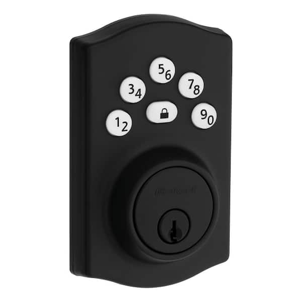 Kwikset Powerbolt 240 5-Button Keypad Matte Black Traditional Electronic Single Cylinder Electronic Deadbolt Door Lock