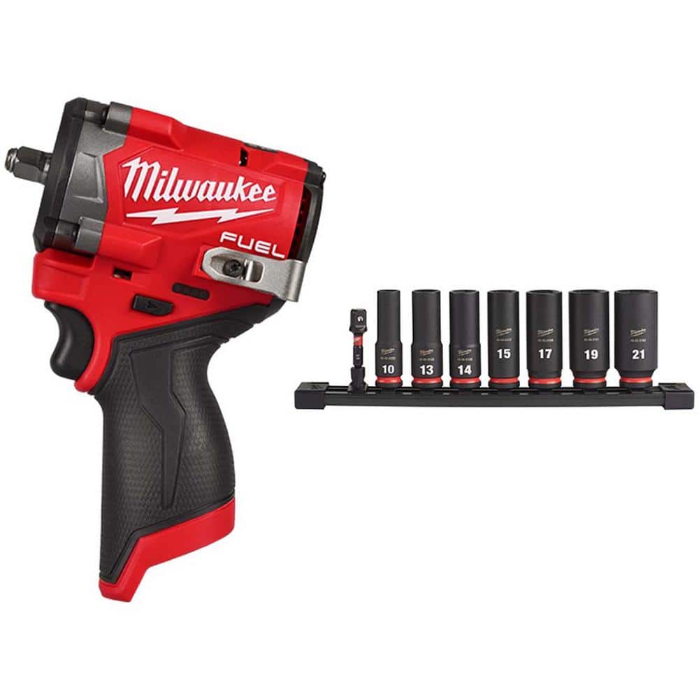 Milwaukee M12 FUEL 12V Li-Ion Brushless Cordless Stubby 3/8 in