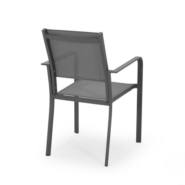 garden Chair　～ガーデンチェア～ Gray Aluminium Modern Outdoor Dining Chairs with Mesh Seat