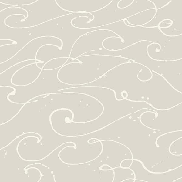 Chesapeake Kuroshio Grey Ocean Wave Matte Paper Pre-Pasted Wallpaper Sample