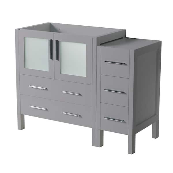 Fresca Torino 42 in. W Modern Bath Vanity Cabinet Only in Gray with Side Cabinet