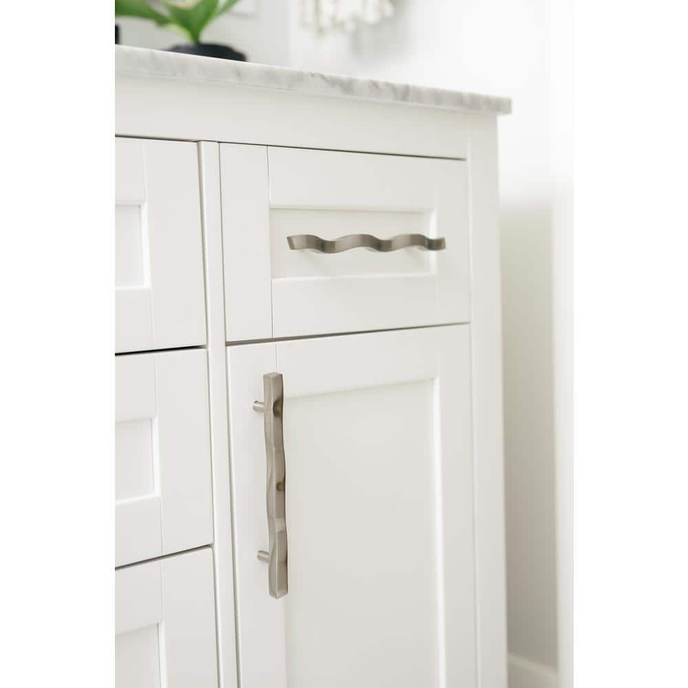 Satin Nickel Wave Designer Cabinet Handle, 5-inch