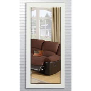 Oversized White Wood Beveled Glass Modern Mirror (71 in. H X 30.5 in. W)