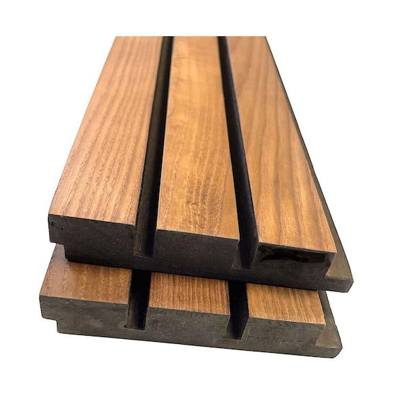 1 in. x 6 in. x 8 ft. Clear Grade Thermo-Treated Premium Ash Lumber Fluted Siding Board in Gold (16.7 SF in 5-Pack)