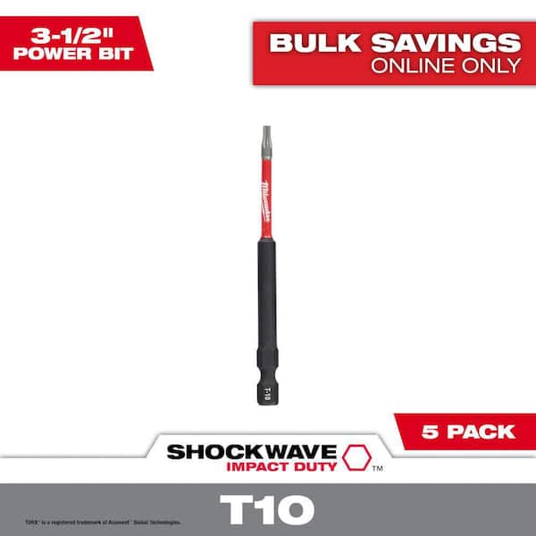 SHOCKWAVE Impact Duty 3-1/2 in. T10 Torx Alloy Steel Screw Driver Bit (5-Pack)