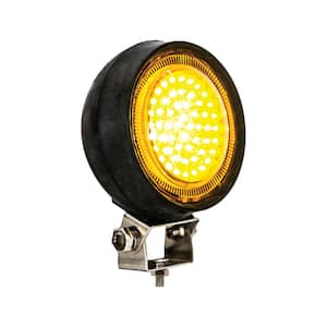 5 in. LED Sealed Rubber 36 Watt Utility Work Vehicle Flood Light Driving Lamp, Amber