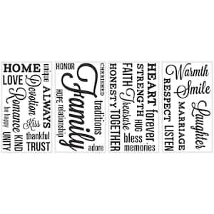 5 in. x 11.5 in. Family Quote Peel and Stick Wall Decal