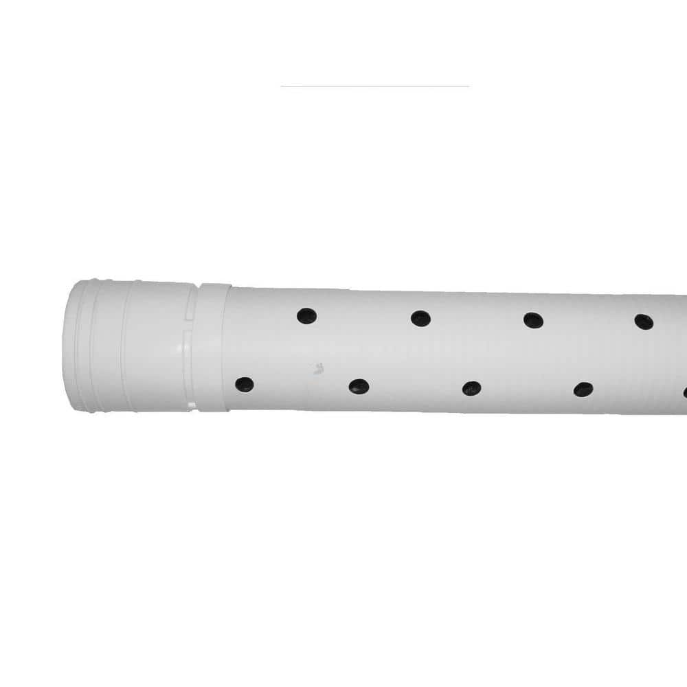 Advanced Drainage Systems 3 In X 10 Ft Triplewall Perforated Drain   White Advanced Drainage Systems Corrugated Pipes 3520010 64 1000 