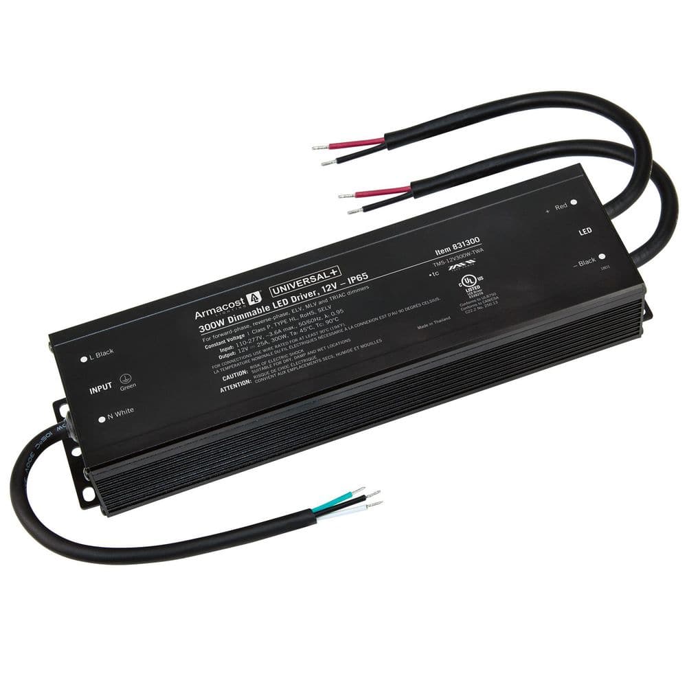 Universal Plus Black Dimmable Driver 12-Volt DC, 300-Watt ELV/MLV/TRIAC-Dimmer Switch Compatible for LED Lighting price history on PriceWatchPro