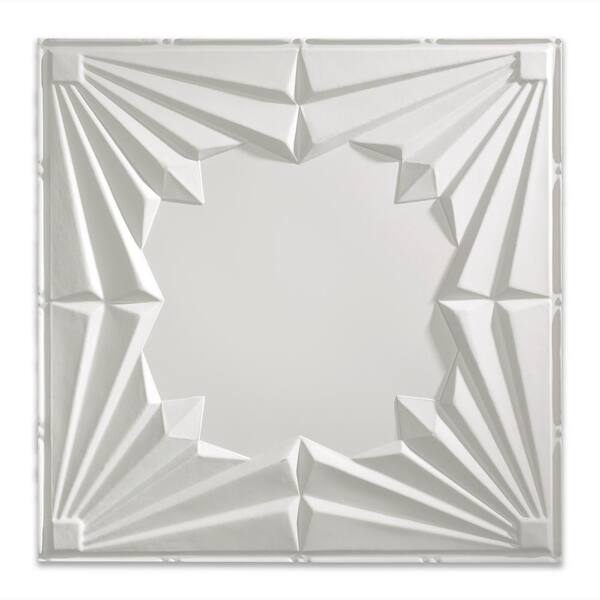 Fasade Art Deco 2 ft. x 2 ft. Vinyl Lay-In Ceiling Tile in Matte White