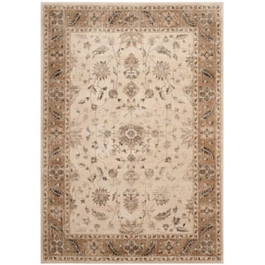 Vintage Stone/Caramel 8 ft. x 11 ft. Border Area Rug