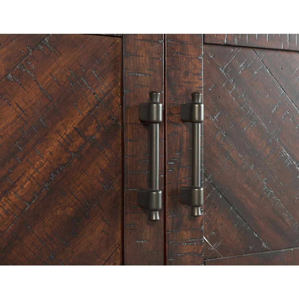 Rustic Brown 8-Drawer Dresser with Mirror and Bronze Pulls