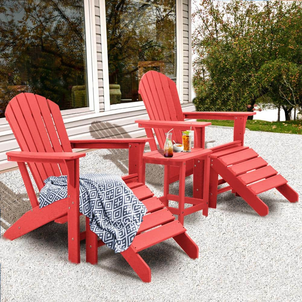 red plastic adirondack ottoman