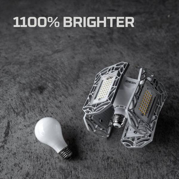 2Pack 600W 900000LM LED Garage Light Deformable Bright Shop Ceiling