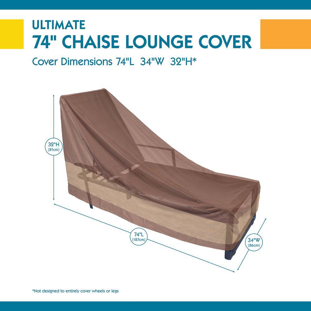 Mocha Cappuccino Brown Polyester Outdoor Chaise Lounge Cover