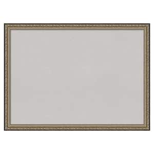 Parisian Silver Wood Framed Grey Corkboard 30 in. x 22 in. Bulletin Board Memo Board