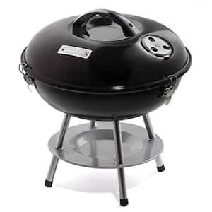 14 in. Kettle Portable Charcoal Grill in Black with Lid