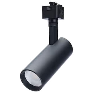 Matte Black 10-Watt CCT Selectable Integrated LED Linear Track Round Back Head