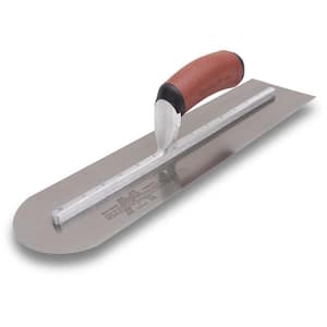 18 in. x 4 in. Rounded Front Finishing Trowel with DuraCork Handle