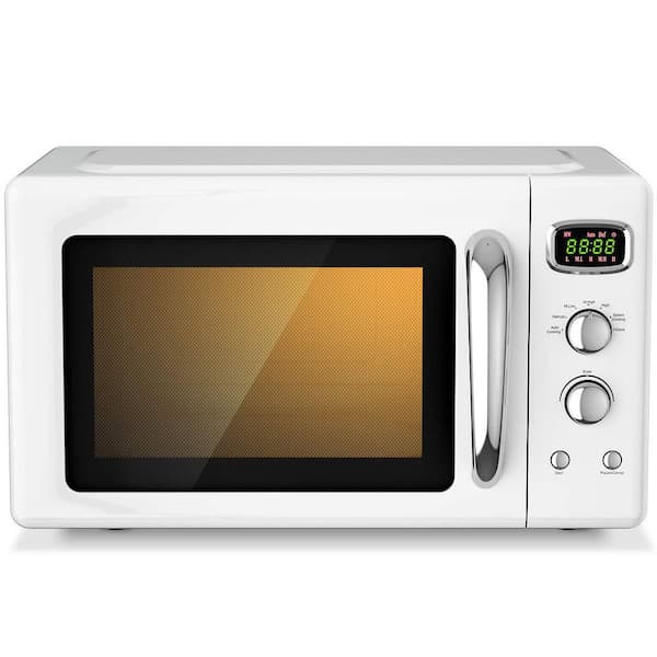 Multifunction 26 qt. White Air Fryer Toaster Oven Retro Countertop Compact Microwave Oven