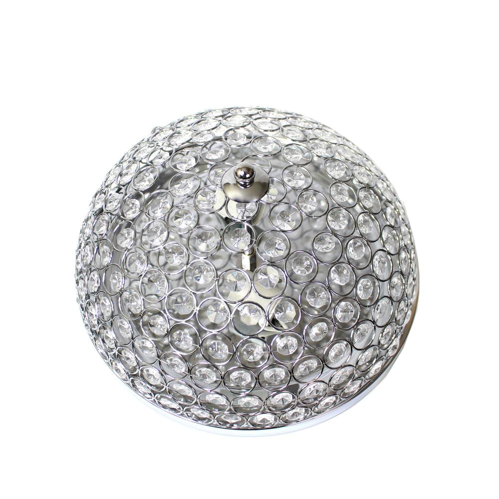 Elegant 15'' Chrome Crystal Incandescent Ceiling Flush Mount