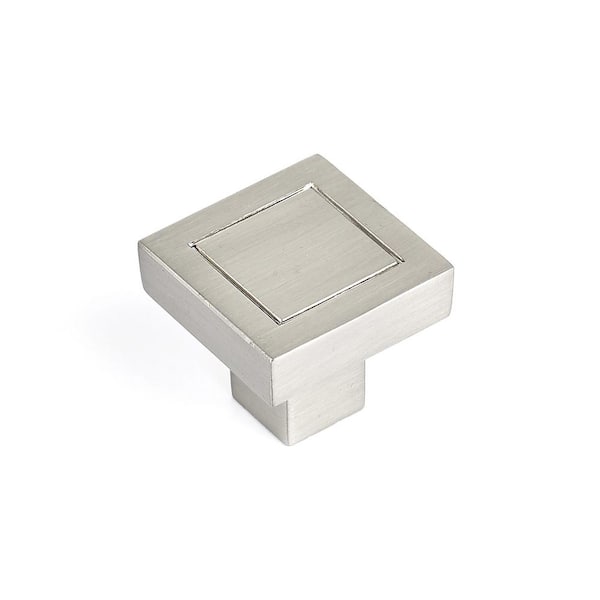 Richelieu Hardware 15/16 in. x 15/16 in. (24 mm x 24 mm) Brushed Nickel Transitional Metal Cabinet Knob
