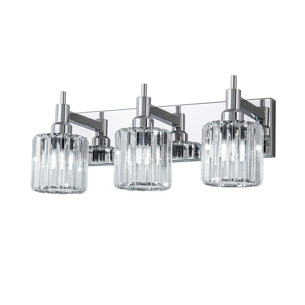 Orillia 19.7 in. 3-Light Round Shades Chrome Vanity Light for Bathroom price history on PriceWatchPro