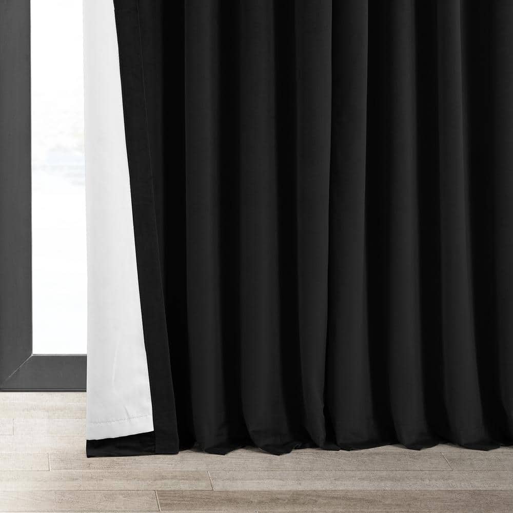 Black Velvet Extra Wide Blackout Curtain Panel 96 Inch