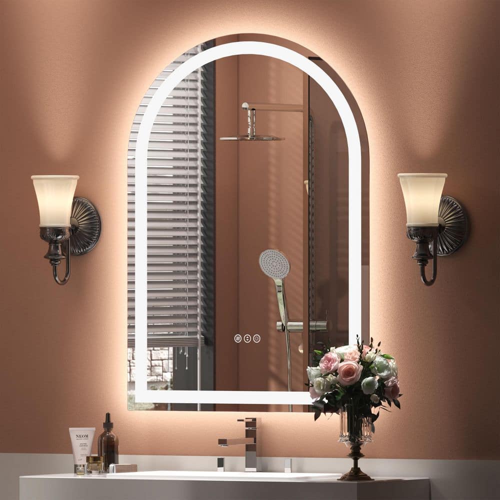 22 in. W x 30 in. H Arch Frameless Super Bright 192 LEDs/M Lighted Anti-Fog Tempered Glass Wall Bathroom Vanity Mirror price history on PriceWatchPro