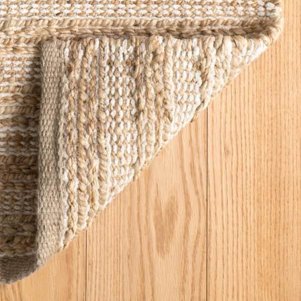 8 ft. x 10 ft. Ivory Simba Handwoven Jute Indoor Area Rug