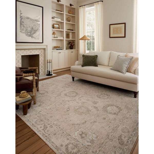 Loloi Chris Love Julia Louisa Oatmeal / Slate 5 ft. 3 in. x 7 ft
