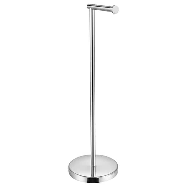 Bathroom Freestanding Toilet Paper Holder 26 in. H Tissue Roll Holder Floor Stand in Polished Finish