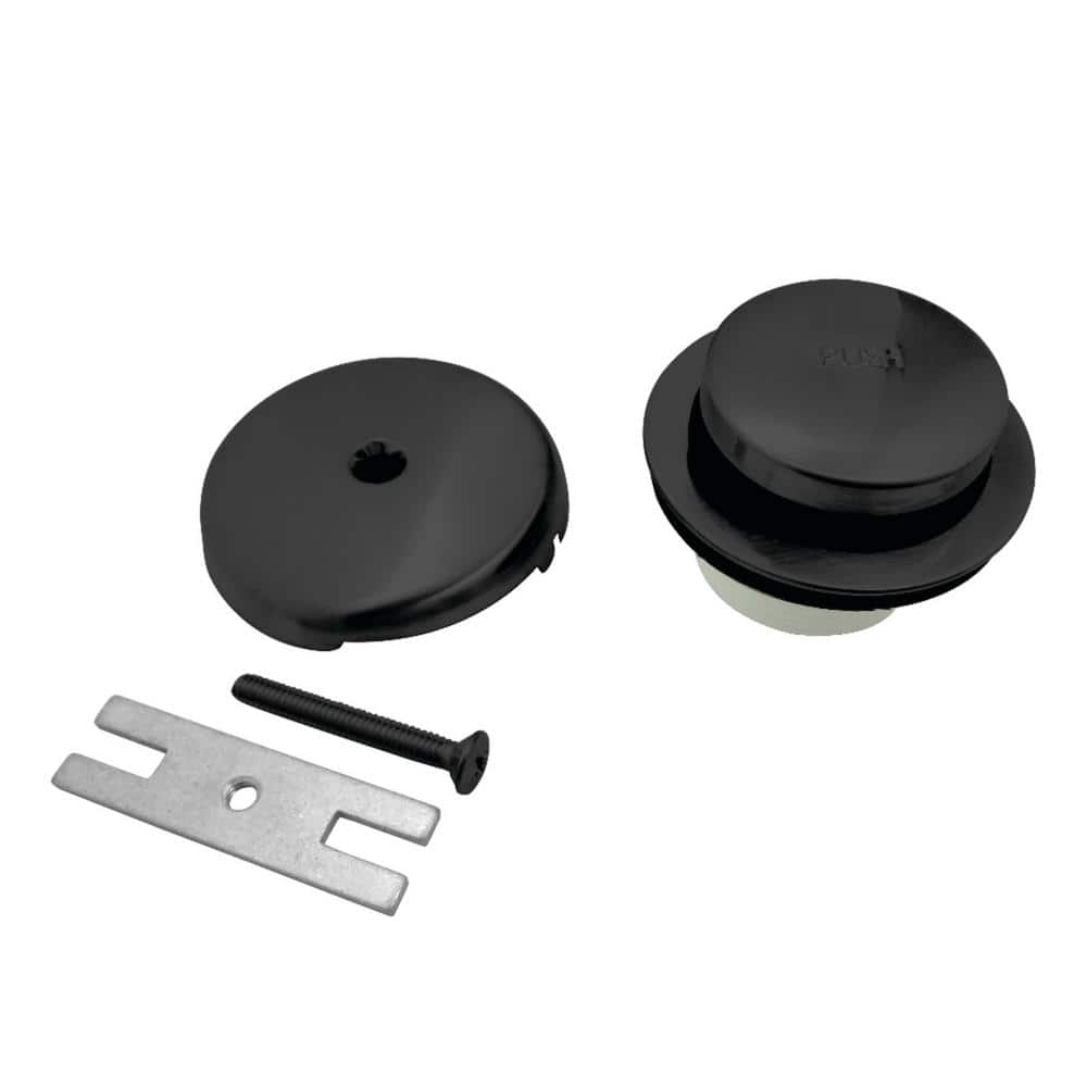Overflow Faceplate with Toe Tap Drain and Screws, Matte Black price history on PriceWatchPro
