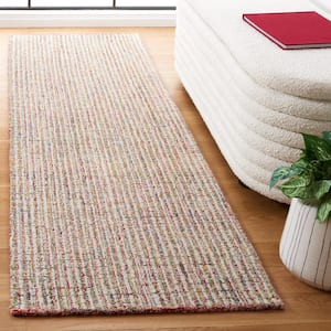 Abstract Red/Green 2 ft. x 8 ft. Parallel Marle Runner Rug