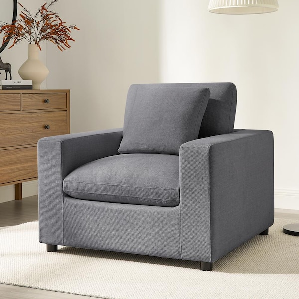 Unbranded Casella Charcoal Polyester Fabric Arm Chair