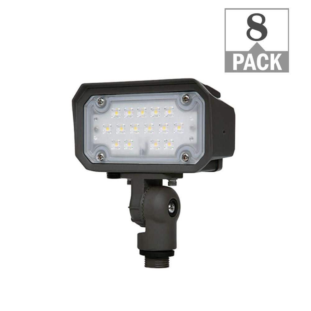 65-Watt Equivalent 5 in. 1800 Lumens Bronze Outdoor Integrated LED Flood Li