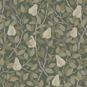 Pirum Green Pear Non Woven Paper Wallpaper