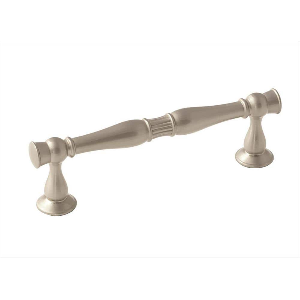 Crawford 3-3/4 in. (96mm) Traditional Satin Nickel Bar Cabinet Pull