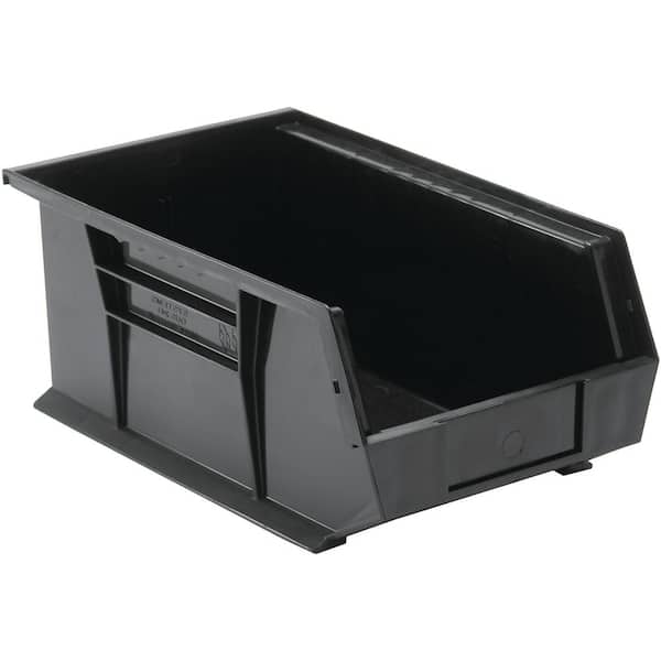 QUANTUM STORAGE SYSTEMS Ultra Series 6.33 qt. Stack and Hang Bin in Black (12-Pack)