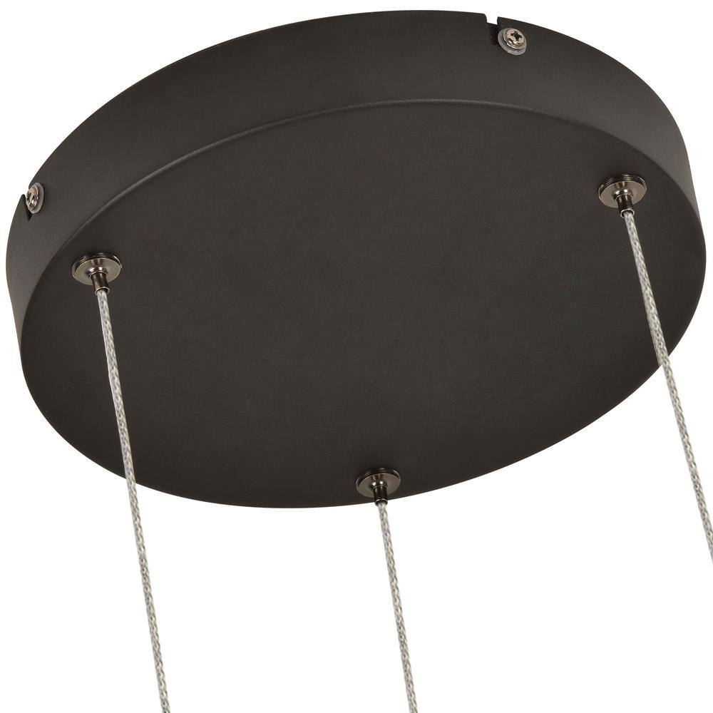 Verona Adjustable Height 16" Gold & Black LED Pendant with Glass Shades