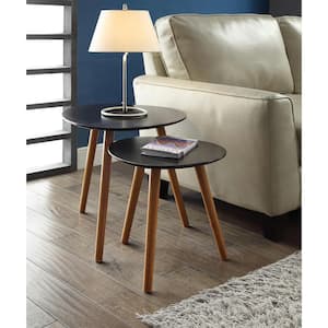 Oslo Black and Natural Nesting End Tables