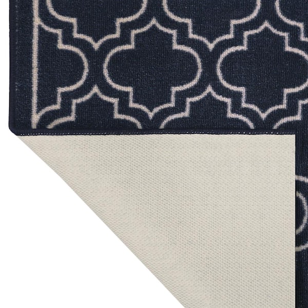 Trellis Navy 2 ft. 2 in. x Your Choice Length Roll Runner