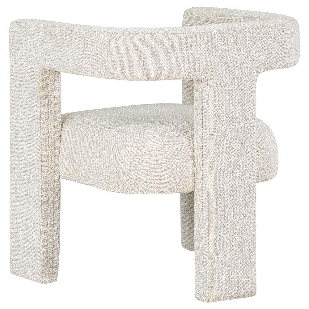 Petra White Bouclé Upholstered Modern Accent Chair