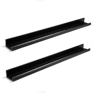 48 in. W x 4.5 in. D Black Floating Shelves with Lip Wall Bookshelf, Decorative Wall Shelf (Set of 2)