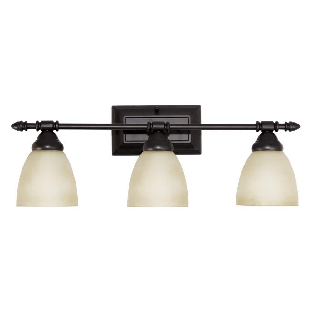 Apollo 24" Oil Rubbed Bronze Bathroom Vanity Light with Amber Glass