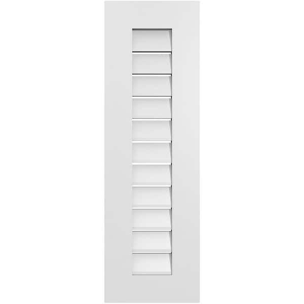 Ekena Millwork 12 in. x 38 in. Vertical Surface Mount PVC Gable Vent: Functional with Standard Frame