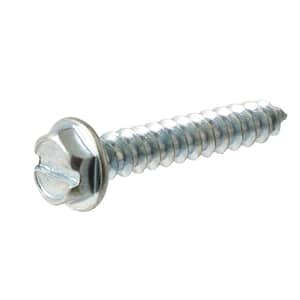 #8 x 1-1/2 in. Zinc Plated Slotted Hex Head Sheet Metal Screw (8-Pack)