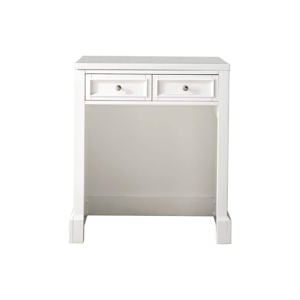 Bright White Solid Wood Vanity with Quartz Top