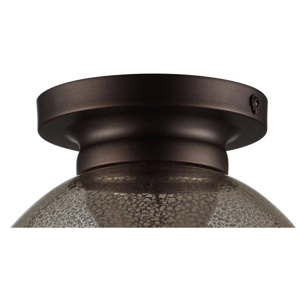 Mercury Silver Glass Dome LED Flush Mount Ceiling Light